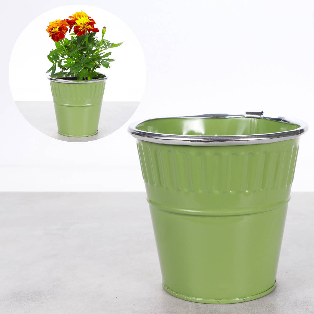 4" Solid Color Metal Pot Cover for Plants - 10 Color Options