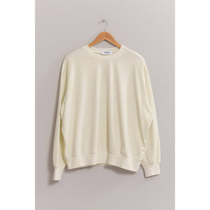 DZ24E438-Drop Shoulders Crew Neck Sweatshirt
