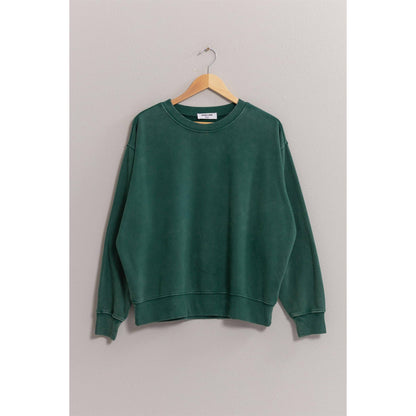 DZ24E438-Drop Shoulders Crew Neck Sweatshirt