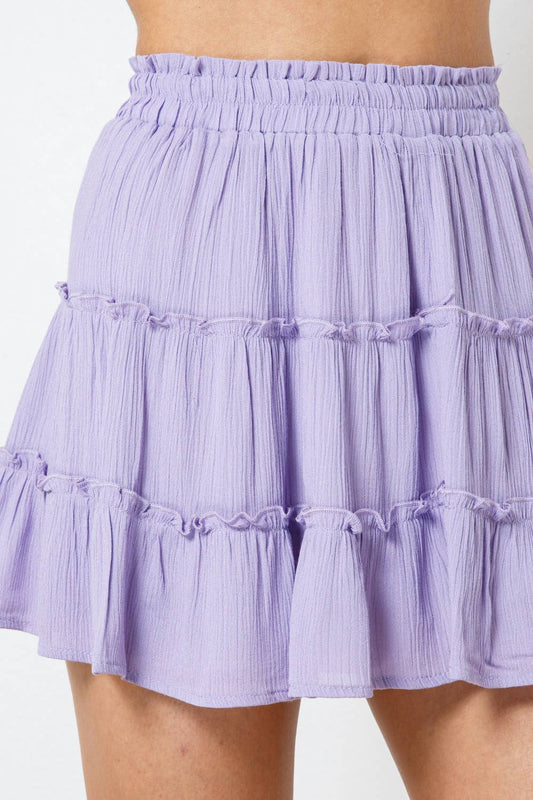 Lavender Ruffled Mini Skirt