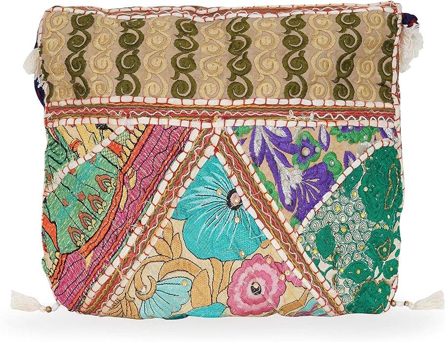 Sequins Patch Boho Hippie Sling Shoulder Bag Purse