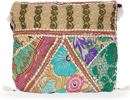 Sequins Patch Boho Hippie Sling Shoulder Bag Purse