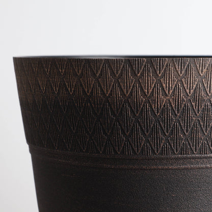 Diamond-Pattern Rim Tall Planter - Plastic - 7" Wide
