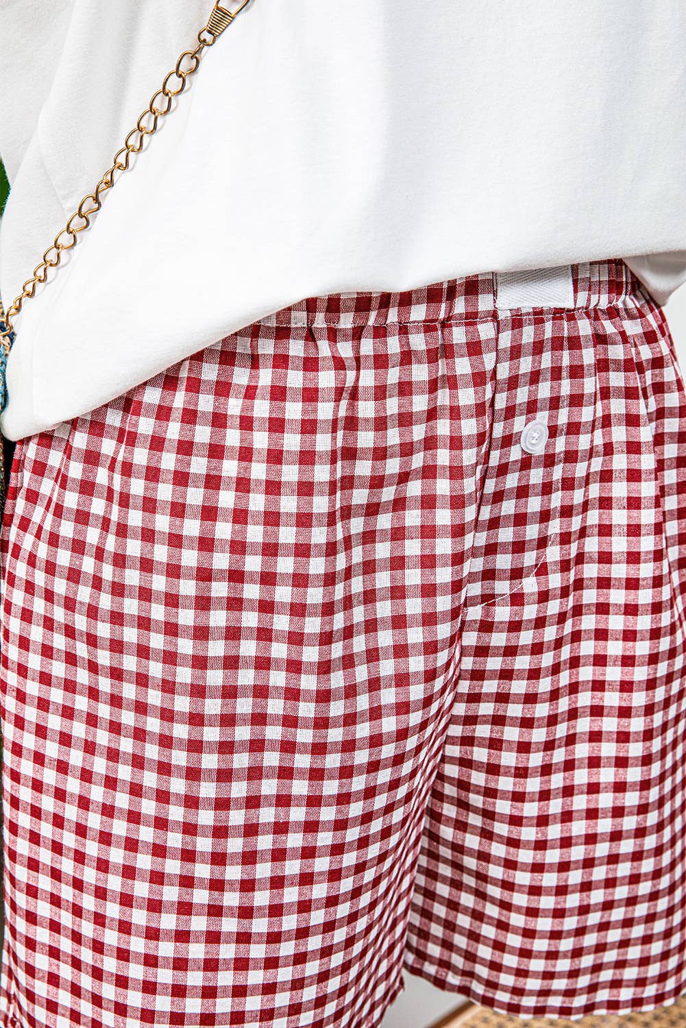 Plaid Gingham Printed High Waist Shorts