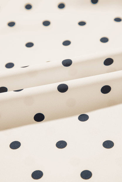 Polka Dot Lantern Sleeve Blouse