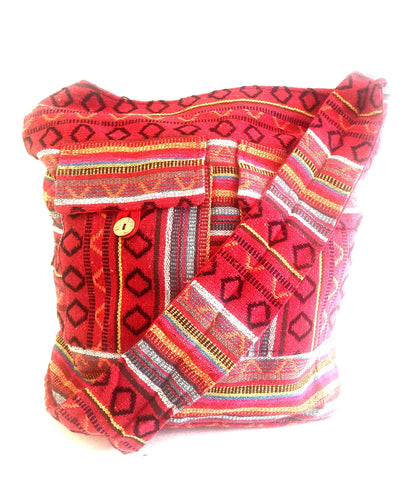 Large Shoulder Tote Bag Boho Hippie Casual Tote Ikat Designs