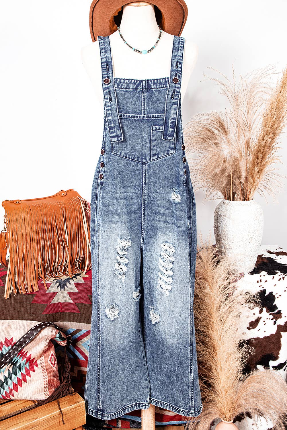 Rugged Chic Denim Overalls