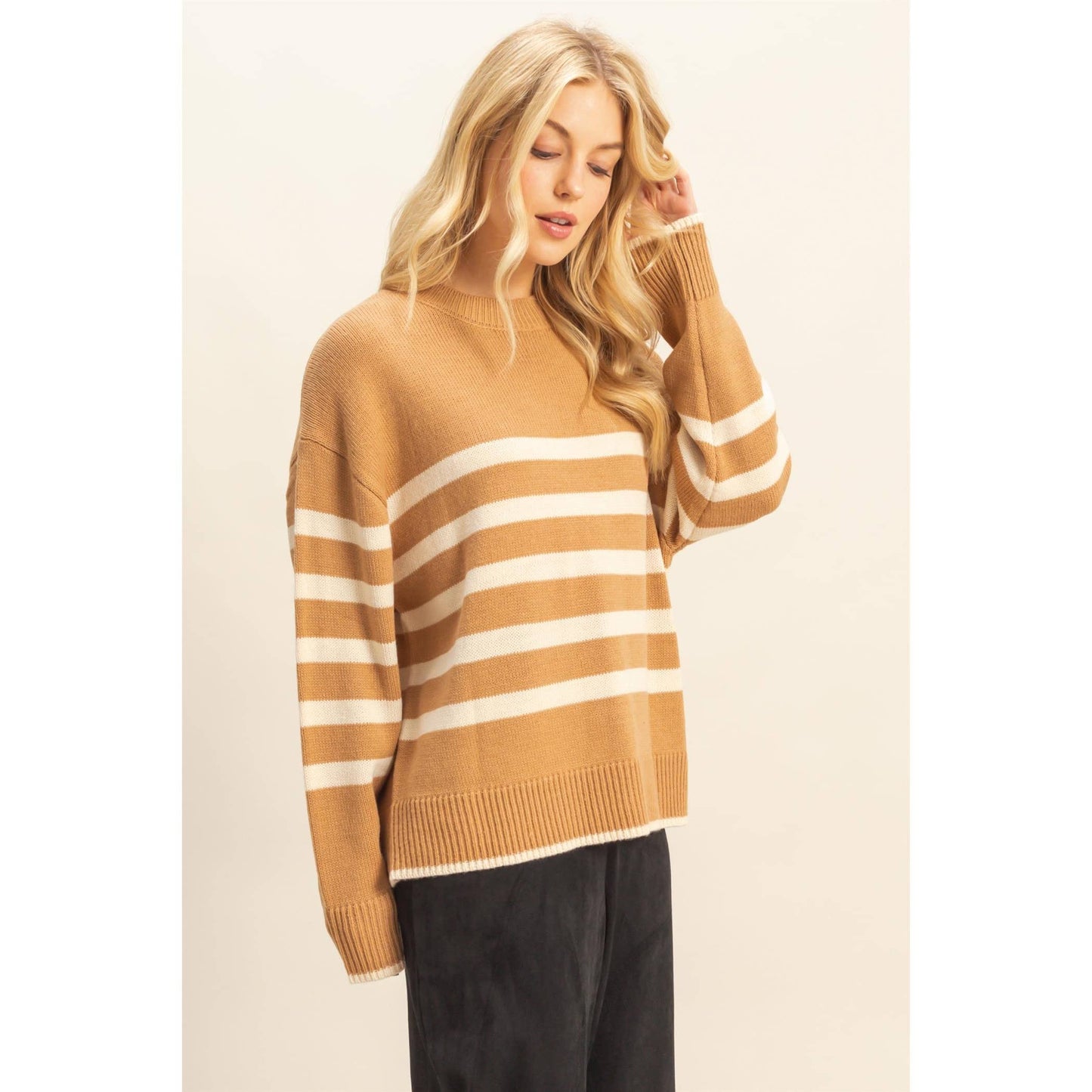 Striped Casual Crew Neck Soft Sweater