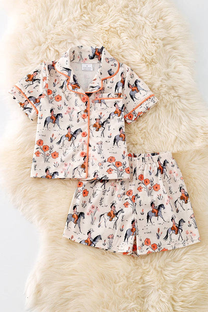 (GIRLS) Floral western pajamas. PJG50296 AMY