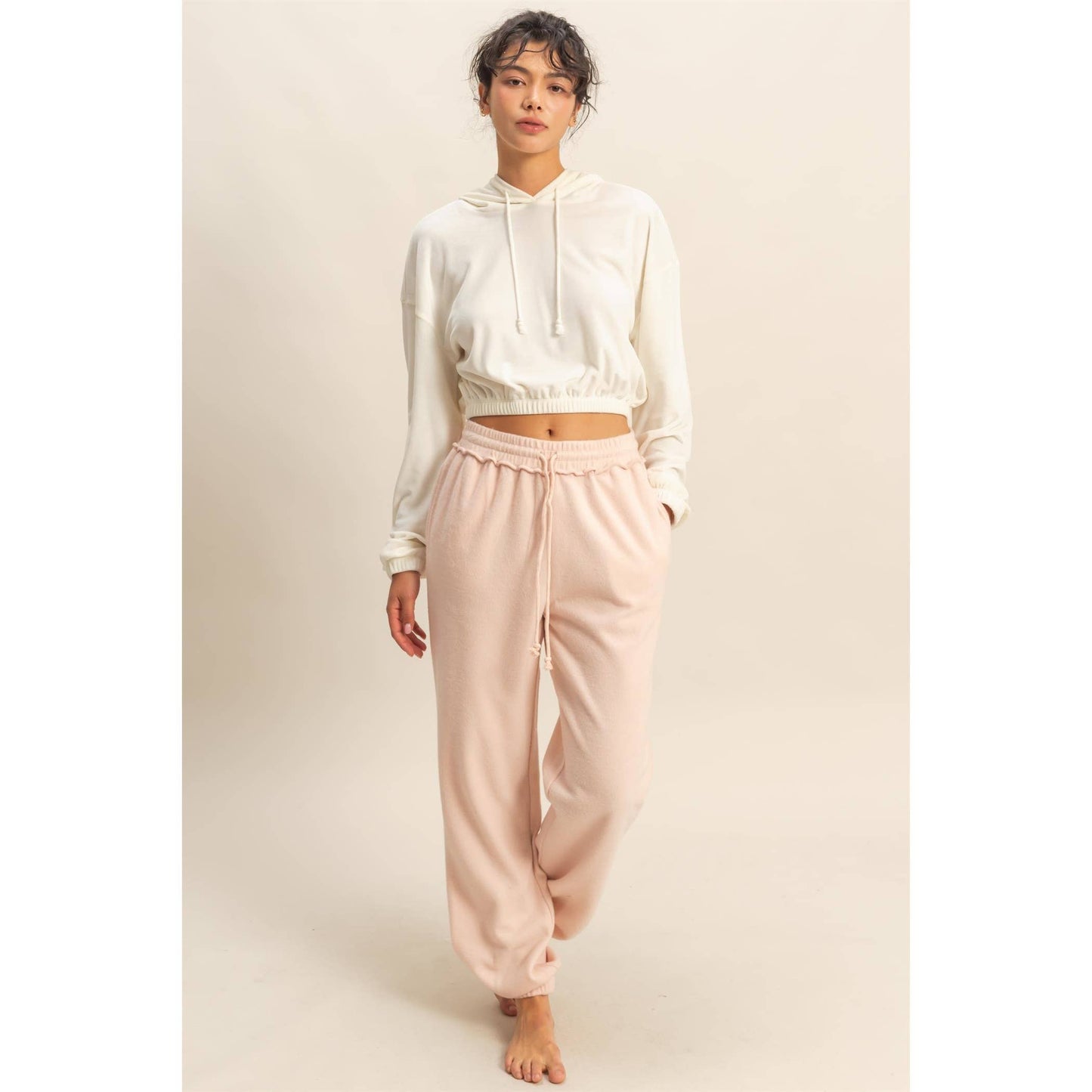 Reverse Seam High-Waisted Jogger Pants