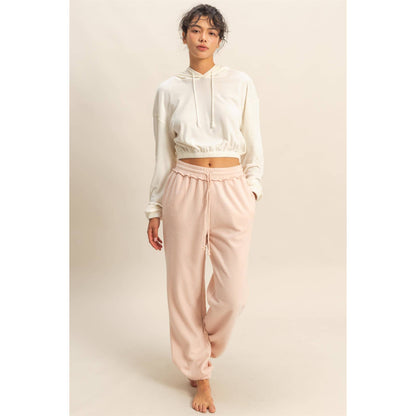 Reverse Seam High-Waisted Jogger Pants