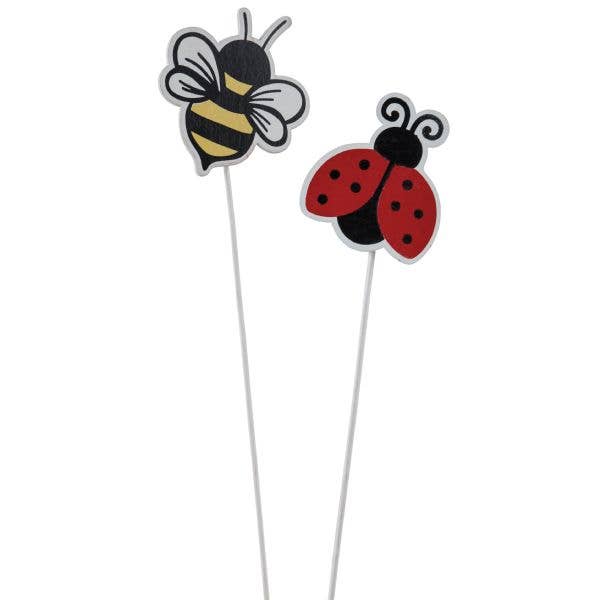 Card Holder Ladybug & Bee Plant Picks