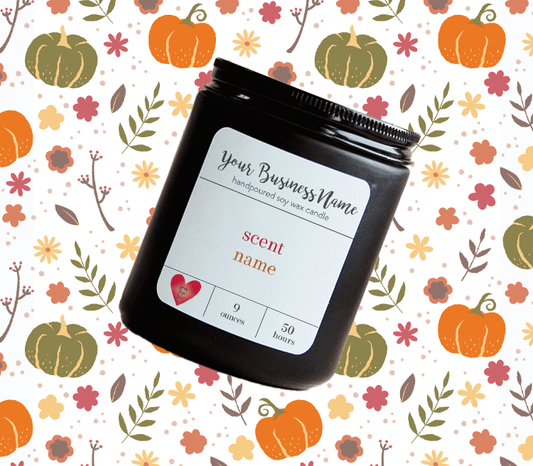 9 oz. Jars - Your Business Name + Small Logo | Fall Scents