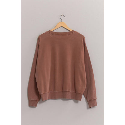 DZ24E438-Drop Shoulders Crew Neck Sweatshirt