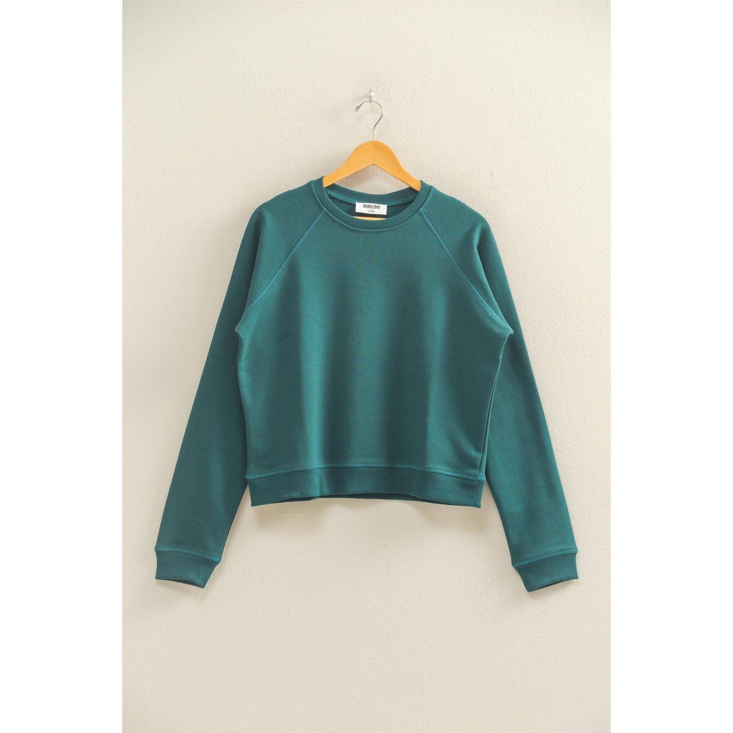 Crew Neck Raglan Sleeve Comfy Pullover Sweatshirt