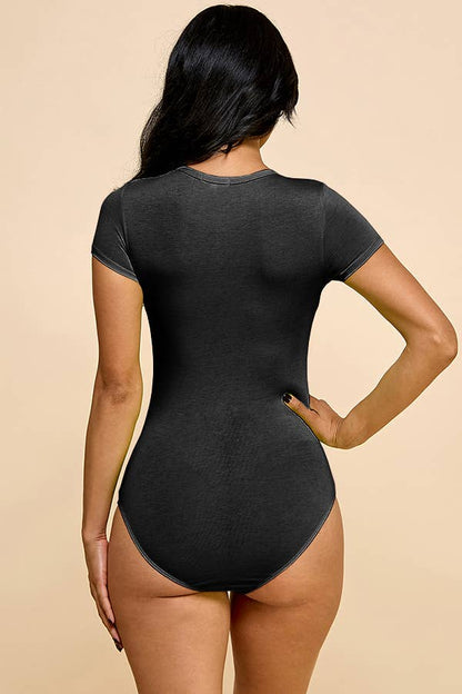 Short Sleeve Crew Neck Basic Bodysuit