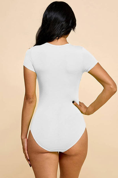 Short Sleeve Crew Neck Basic Bodysuit