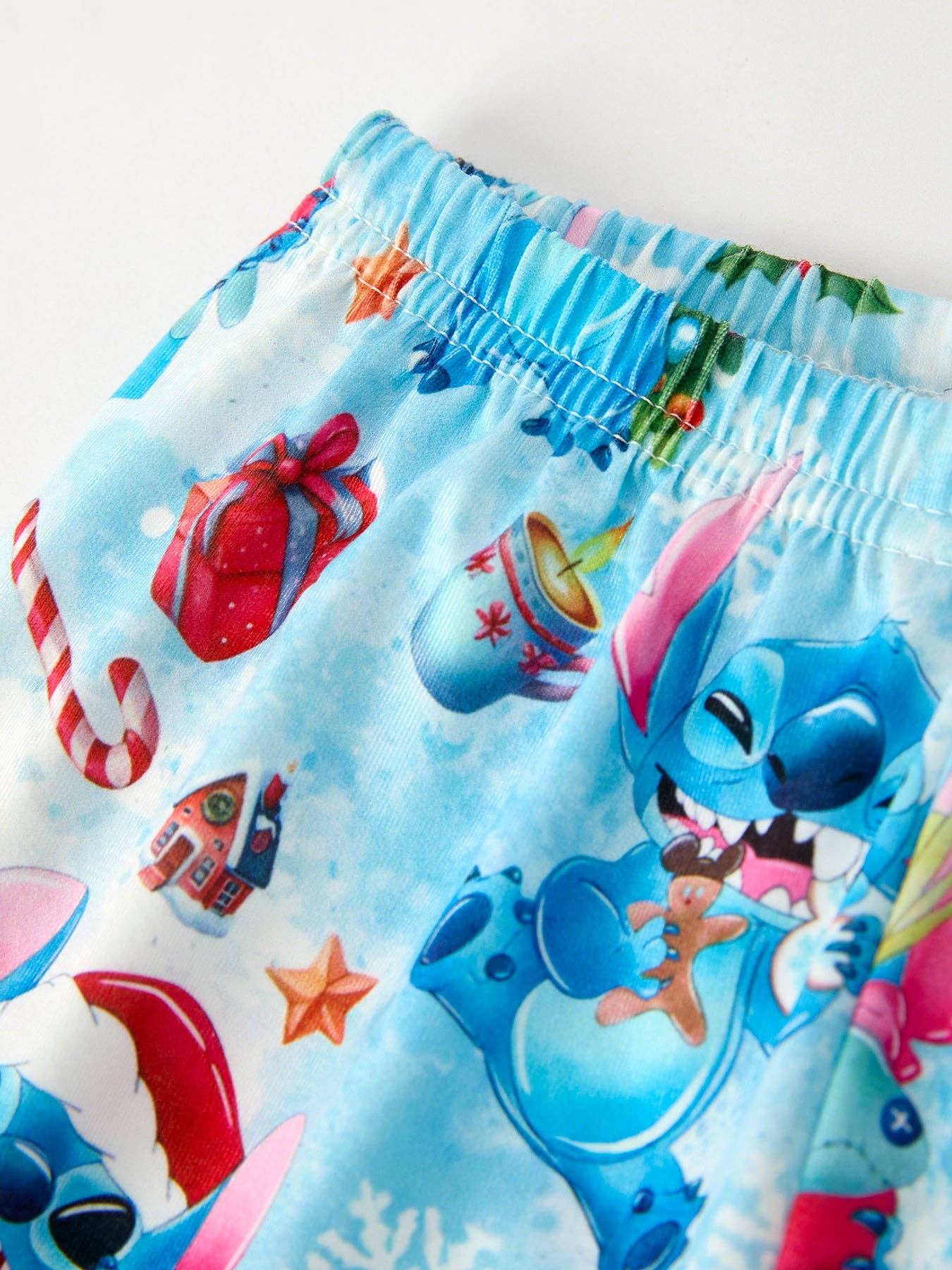 Christmas Girls Pajama Set with Ruffle Detail and Buttoned Top