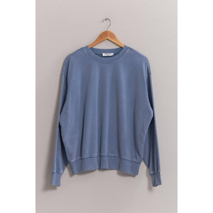 DZ24E438-Drop Shoulders Crew Neck Sweatshirt