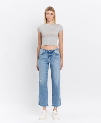 HIGH RISE ANKLE STRAIGHT JEANS F5866