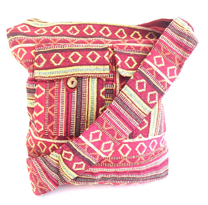 Large Shoulder Tote Bag Boho Hippie Casual Tote Ikat Designs