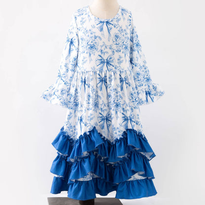 Cobalt Coquette Maxi Girls Dress