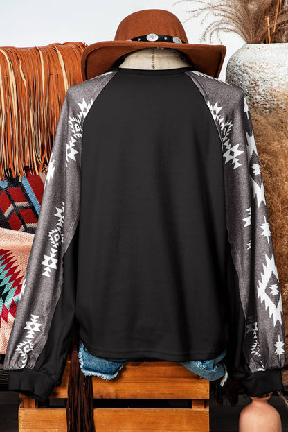 Fashion-W Fall Clothing Western Patch Long Sleeve Top