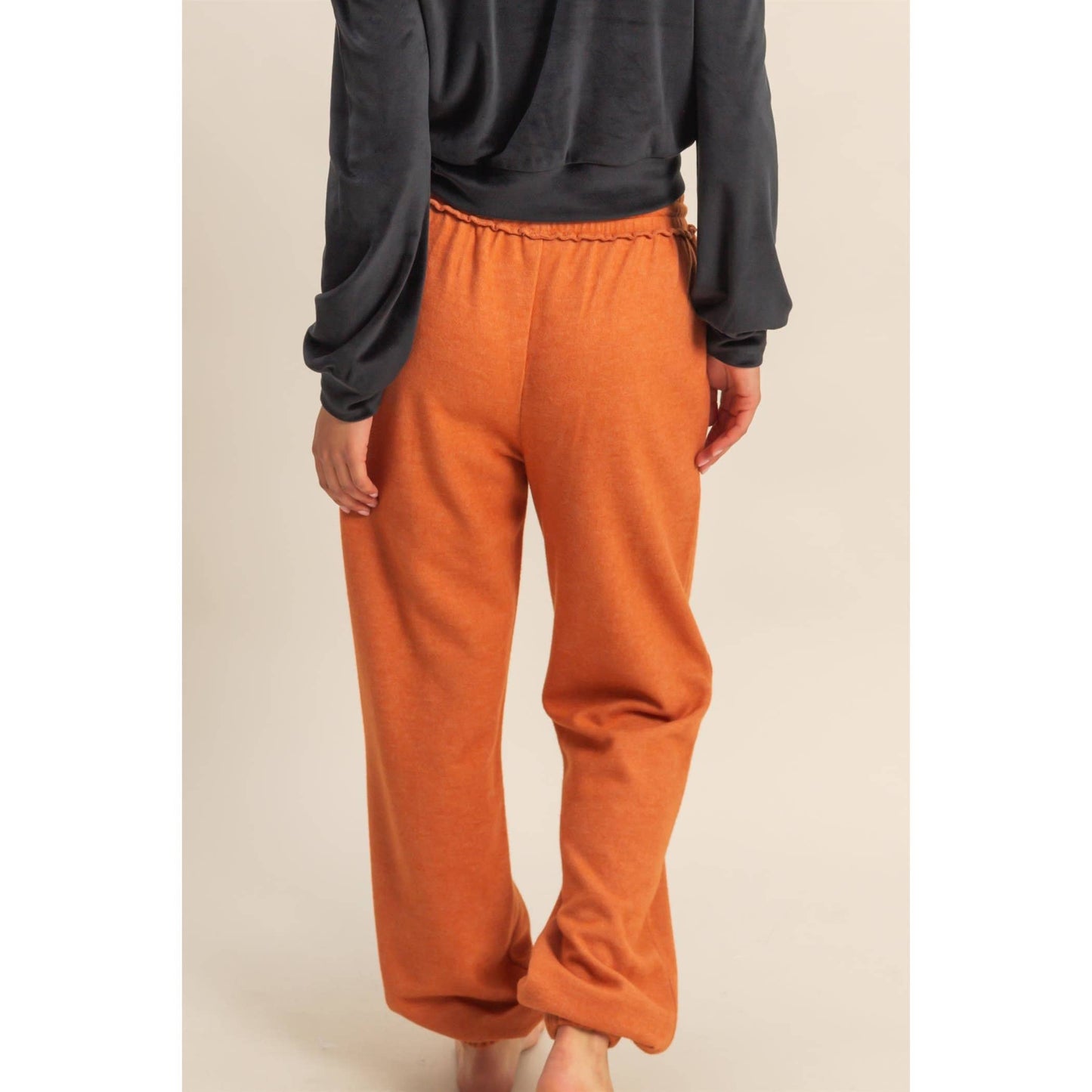 Reverse Seam High-Waisted Jogger Pants