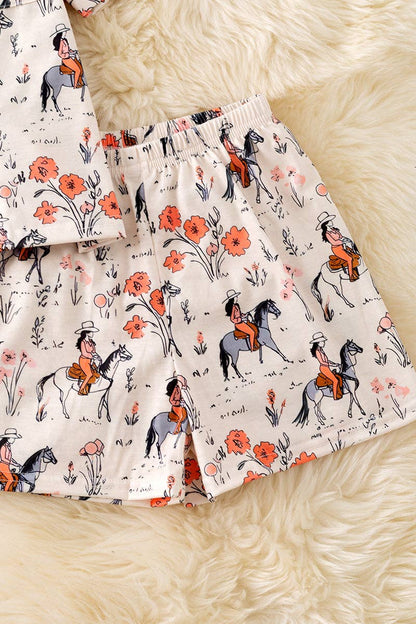 (GIRLS) Floral western pajamas. PJG50296 AMY