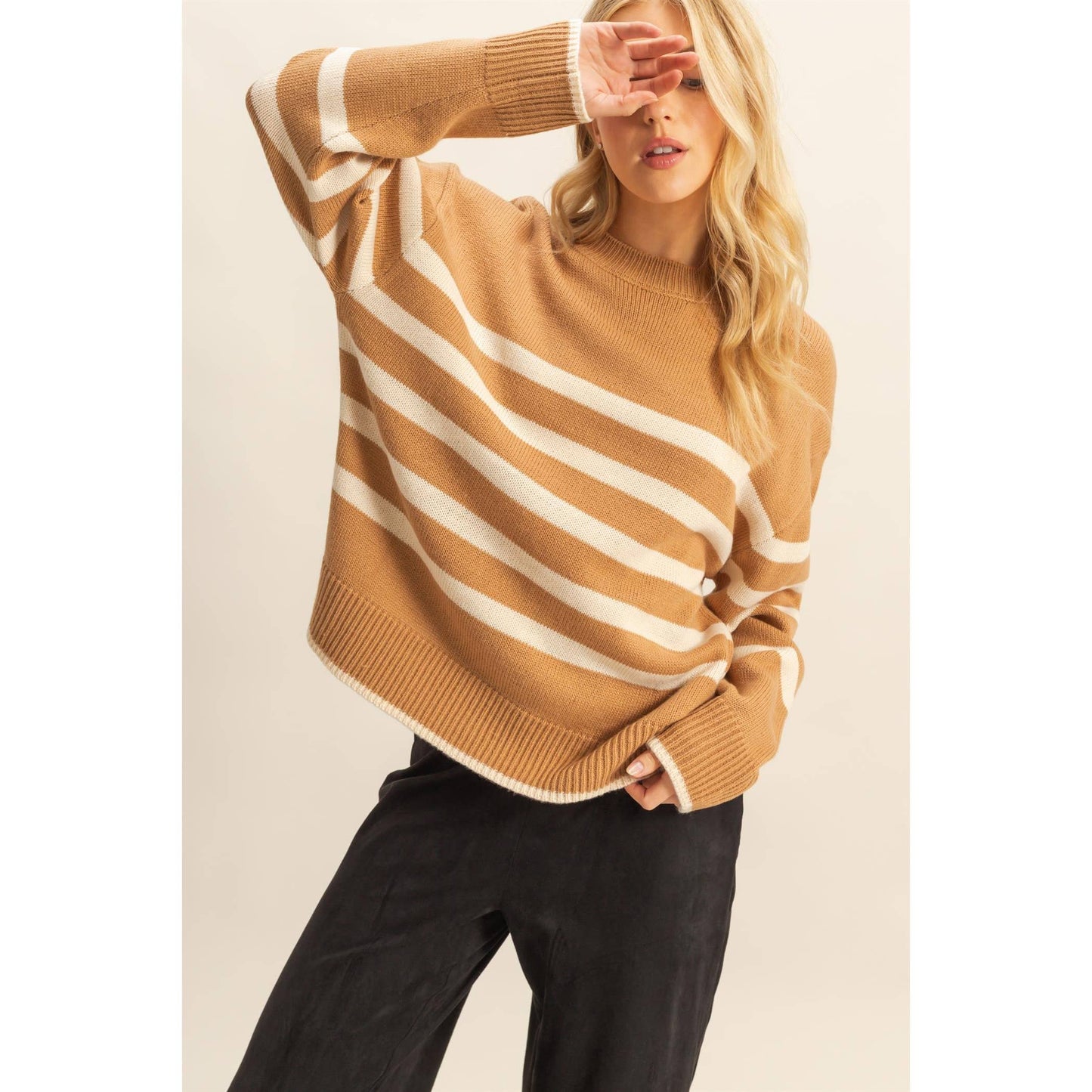 Striped Casual Crew Neck Soft Sweater
