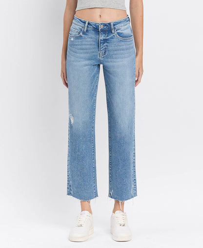 HIGH RISE ANKLE STRAIGHT JEANS F5866