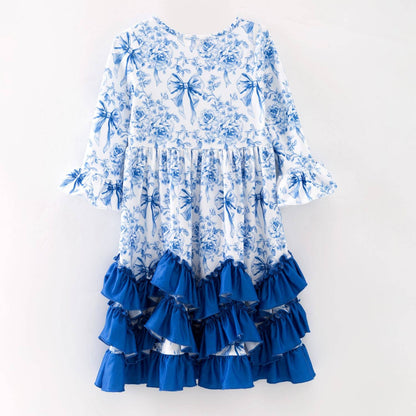 Cobalt Coquette Maxi Girls Dress