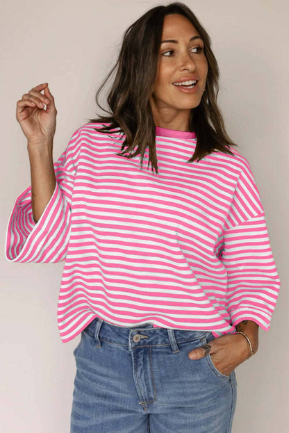 Green Striped Knit Back Bow Tie Open Back Top Women