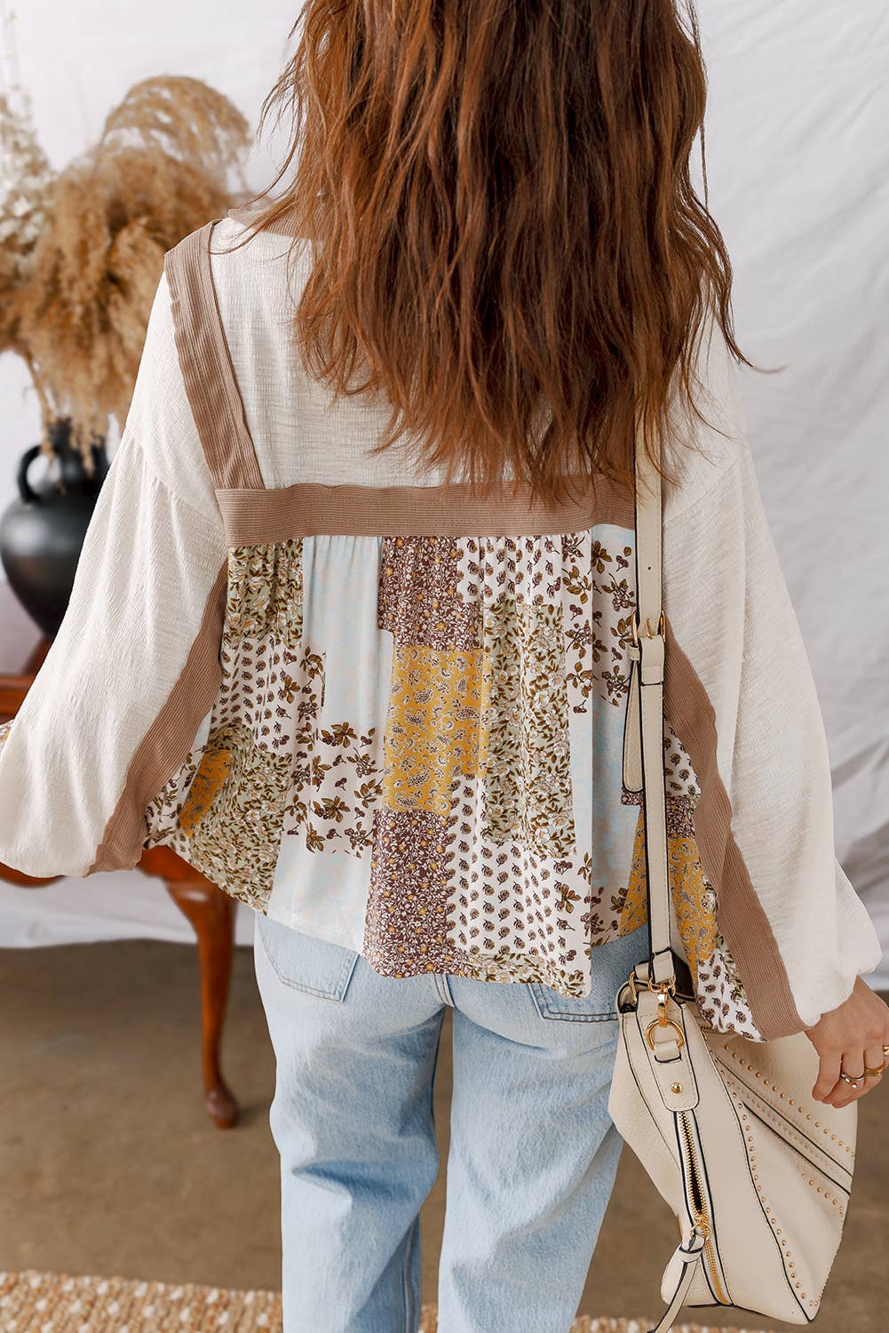 Floral Patchwork Long Sleeve Top